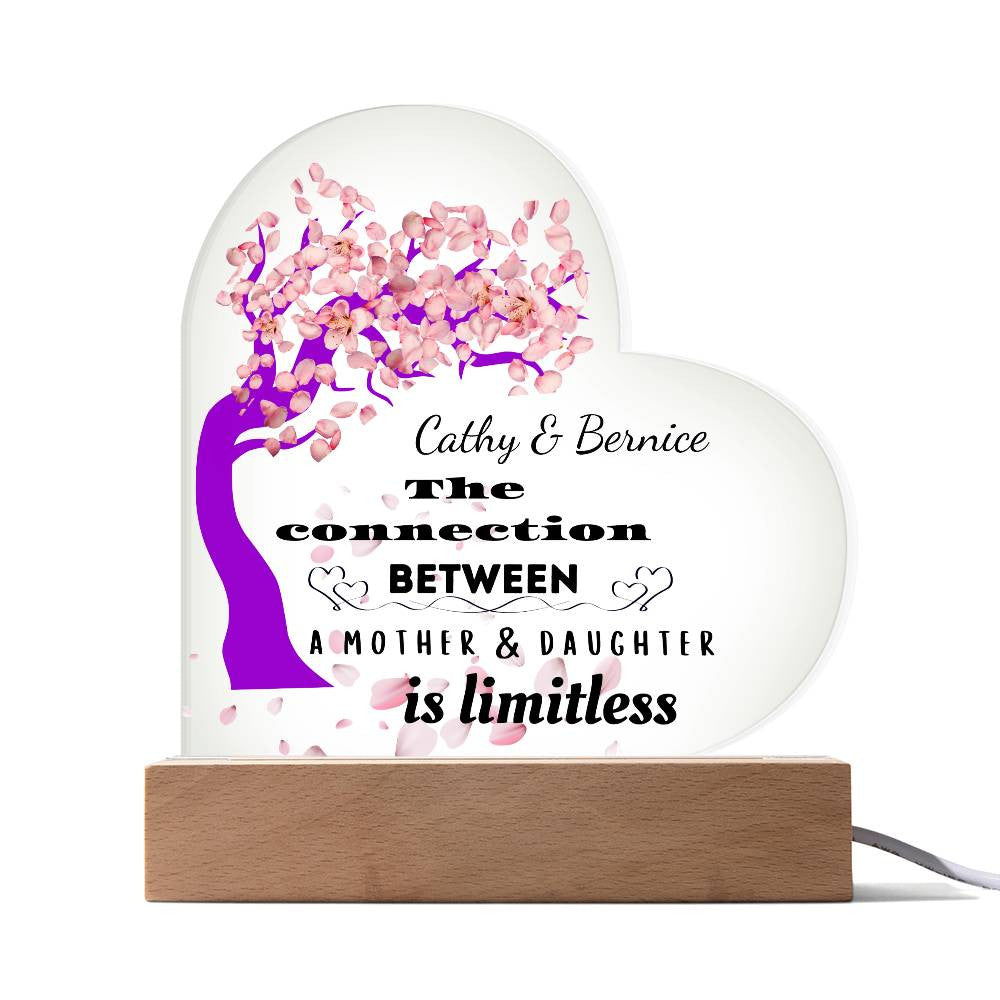 Personalized The Connection Between | A Mother & Daughter | Heart Plaque