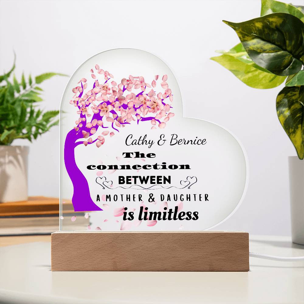 Personalized The Connection Between | A Mother & Daughter | Heart Plaque