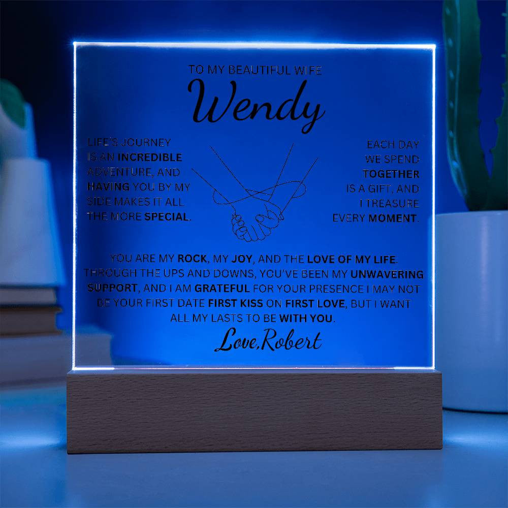 Personalized To My Beautiful Wife | My Rock | Square Plaque