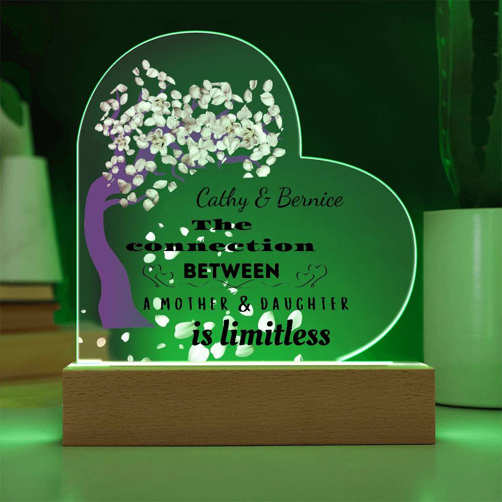 Personalized The Connection Between | A Mother & Daughter | Heart Plaque