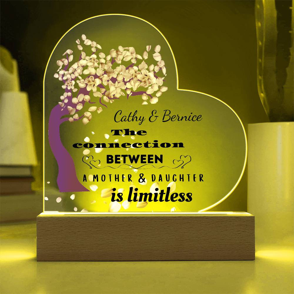 Personalized The Connection Between | A Mother & Daughter | Heart Plaque