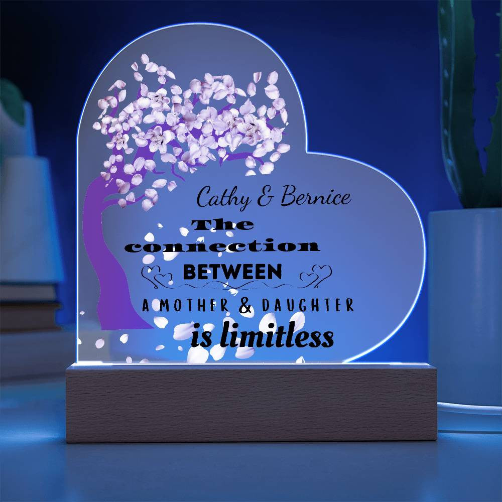 Personalized The Connection Between | A Mother & Daughter | Heart Plaque