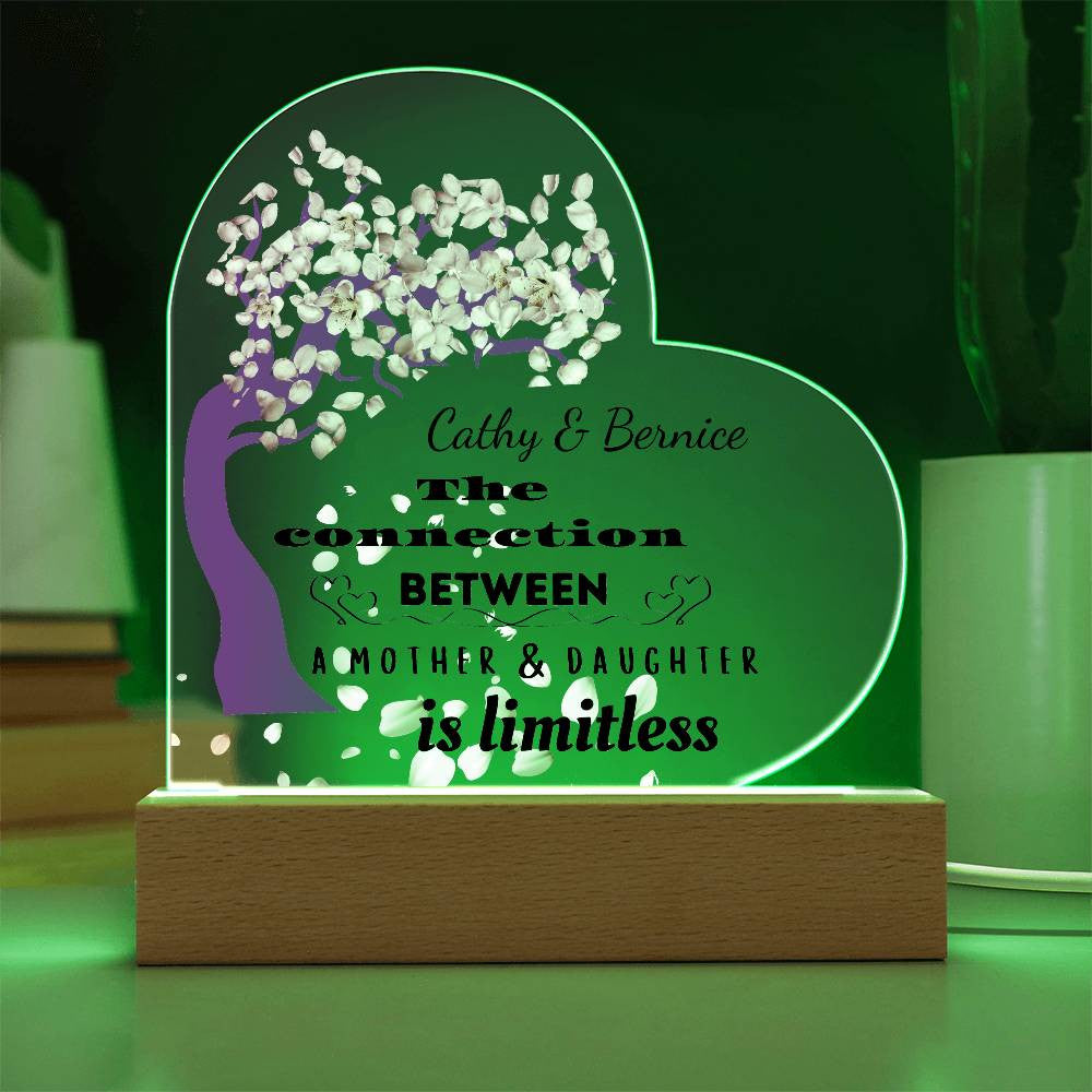 Personalized The Connection Between | A Mother & Daughter | Heart Plaque