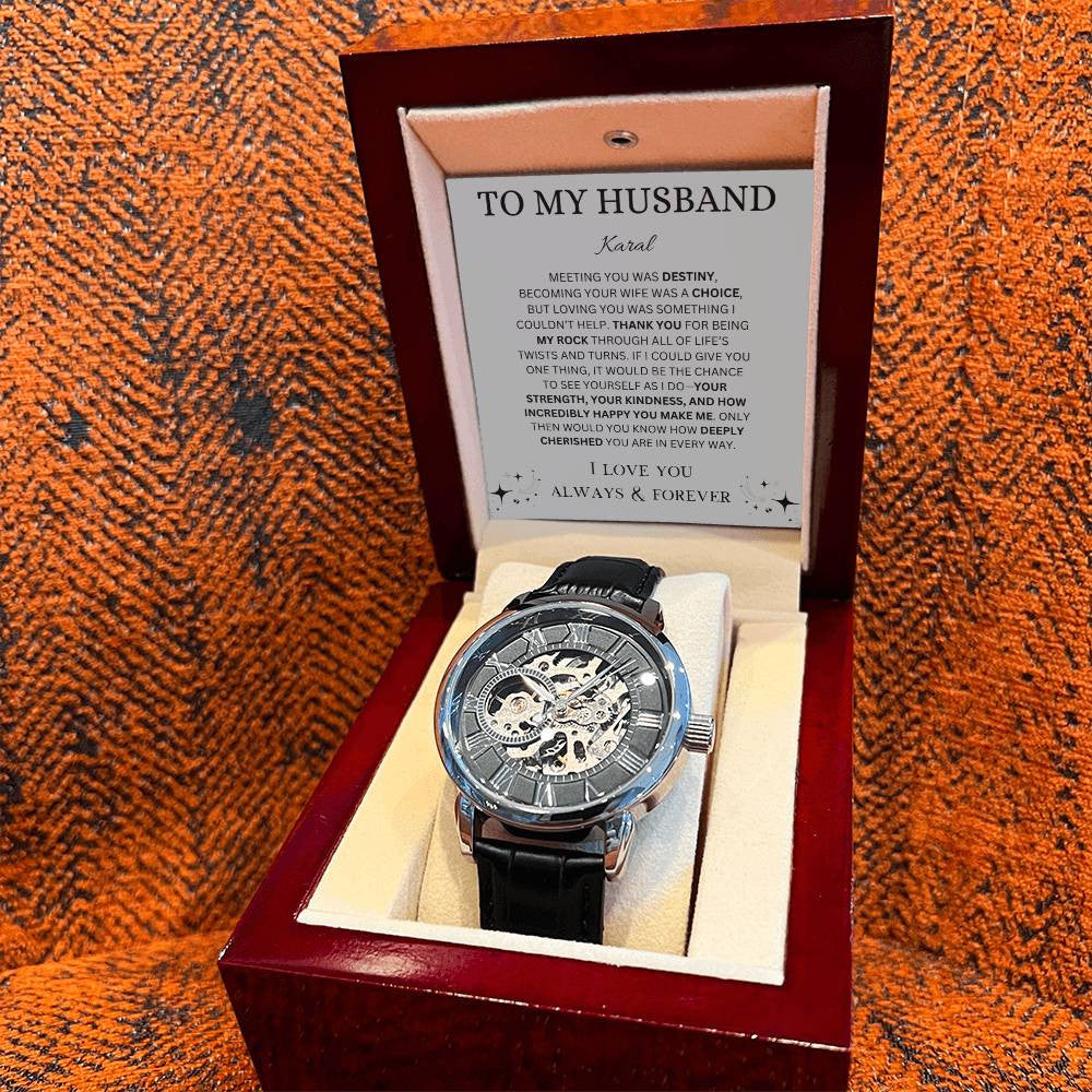 Personalized Men's Openwork Watch To My Husband