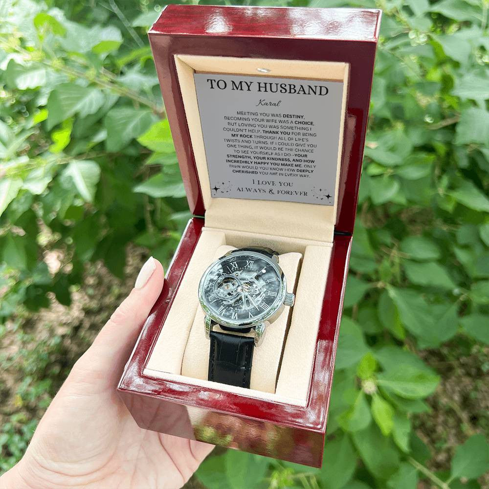 Personalized Men's Openwork Watch To My Husband