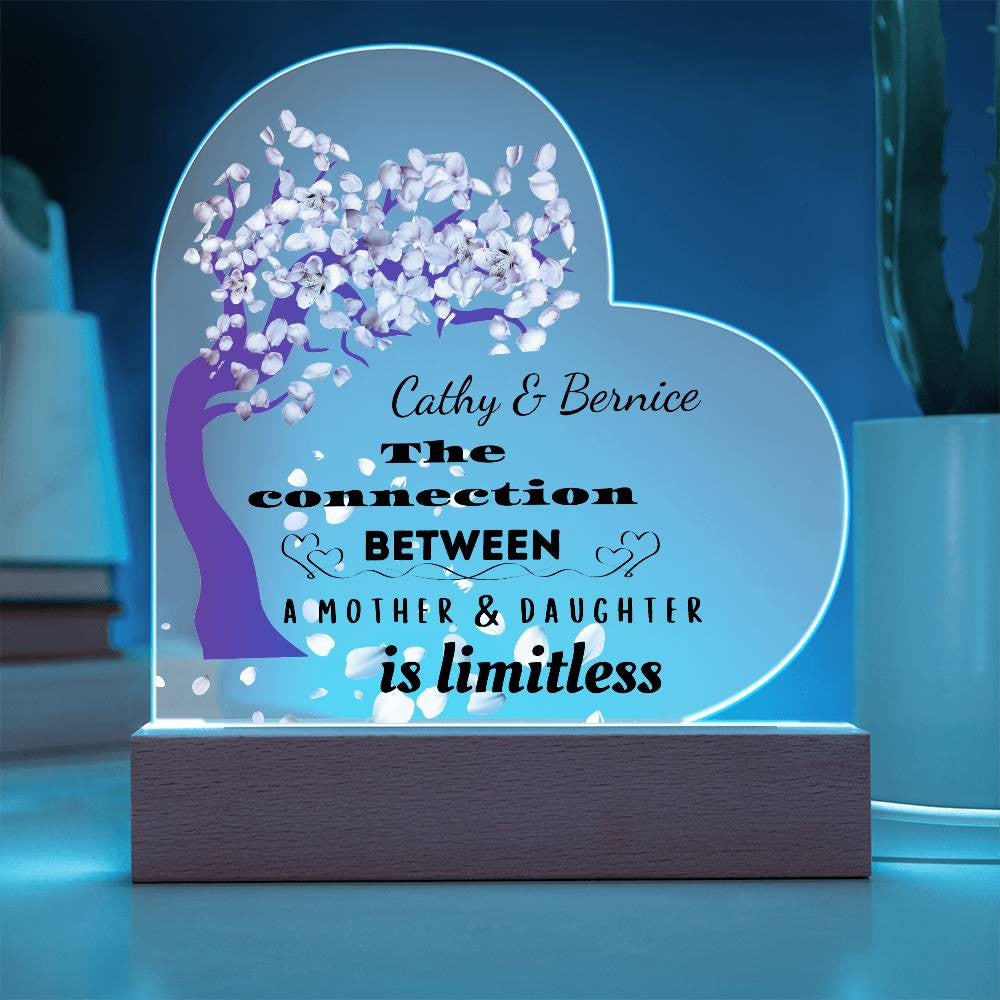 Personalized The Connection Between | A Mother & Daughter | Heart Plaque