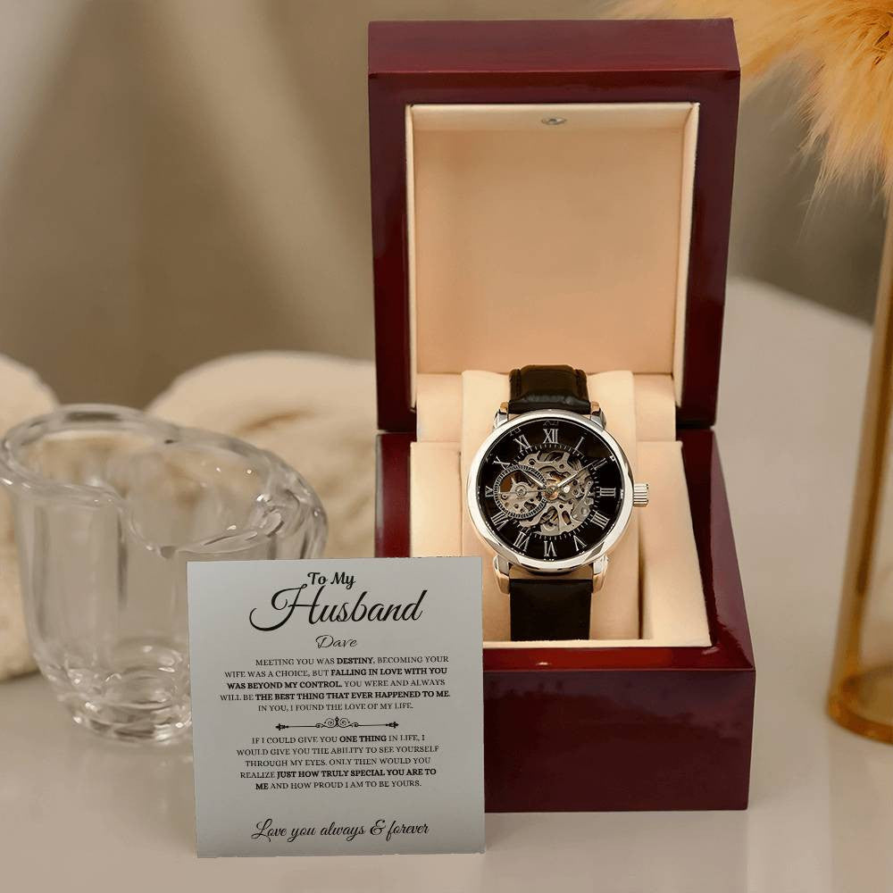 Personalized Men's Openwork Watch To My Husband