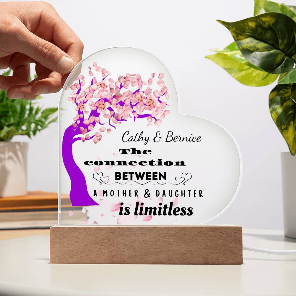 Personalized The Connection Between | A Mother & Daughter | Heart Plaque