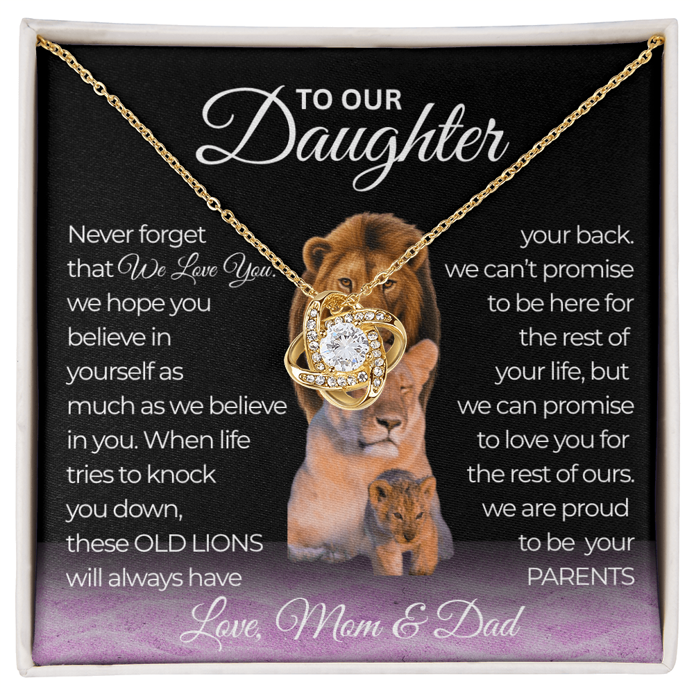 To Our Daughter Never Forget We Love You Love Knot Necklace