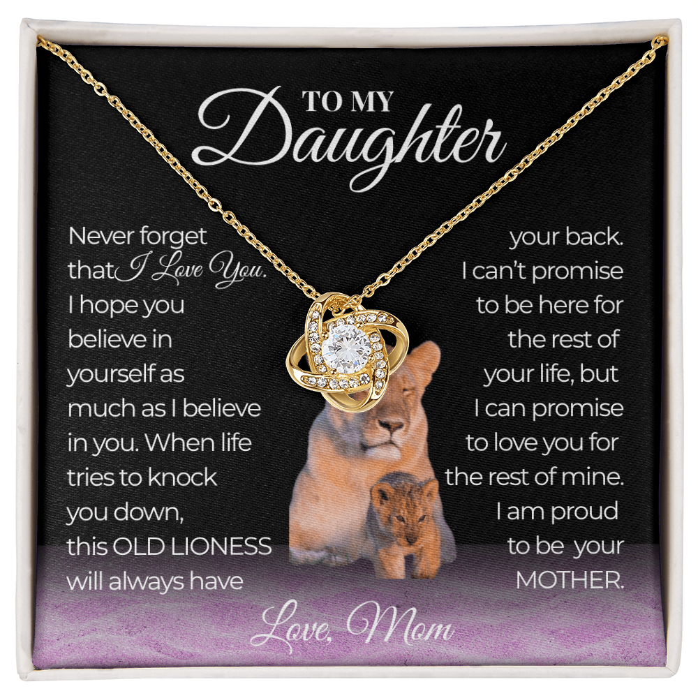 Never Forget That I Love You Love Knot Necklace Mom To Daughter