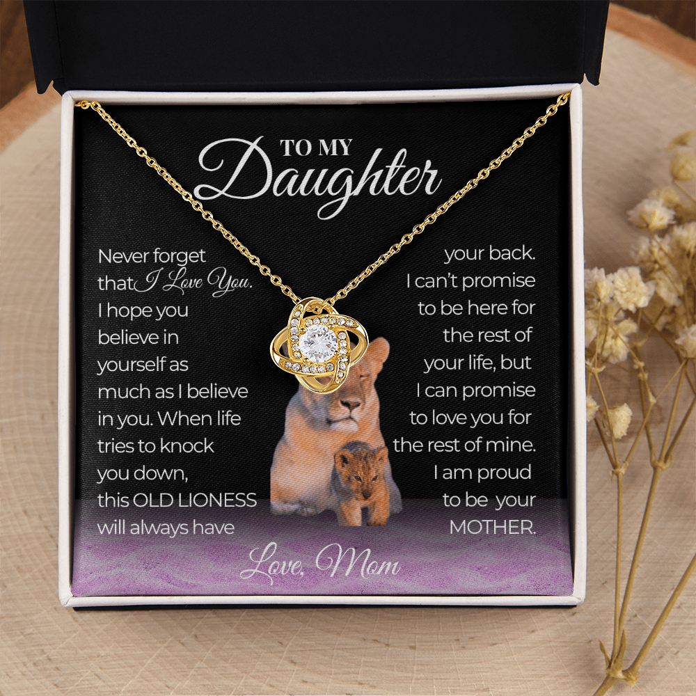 Never Forget That I Love You Love Knot Necklace Mom To Daughter