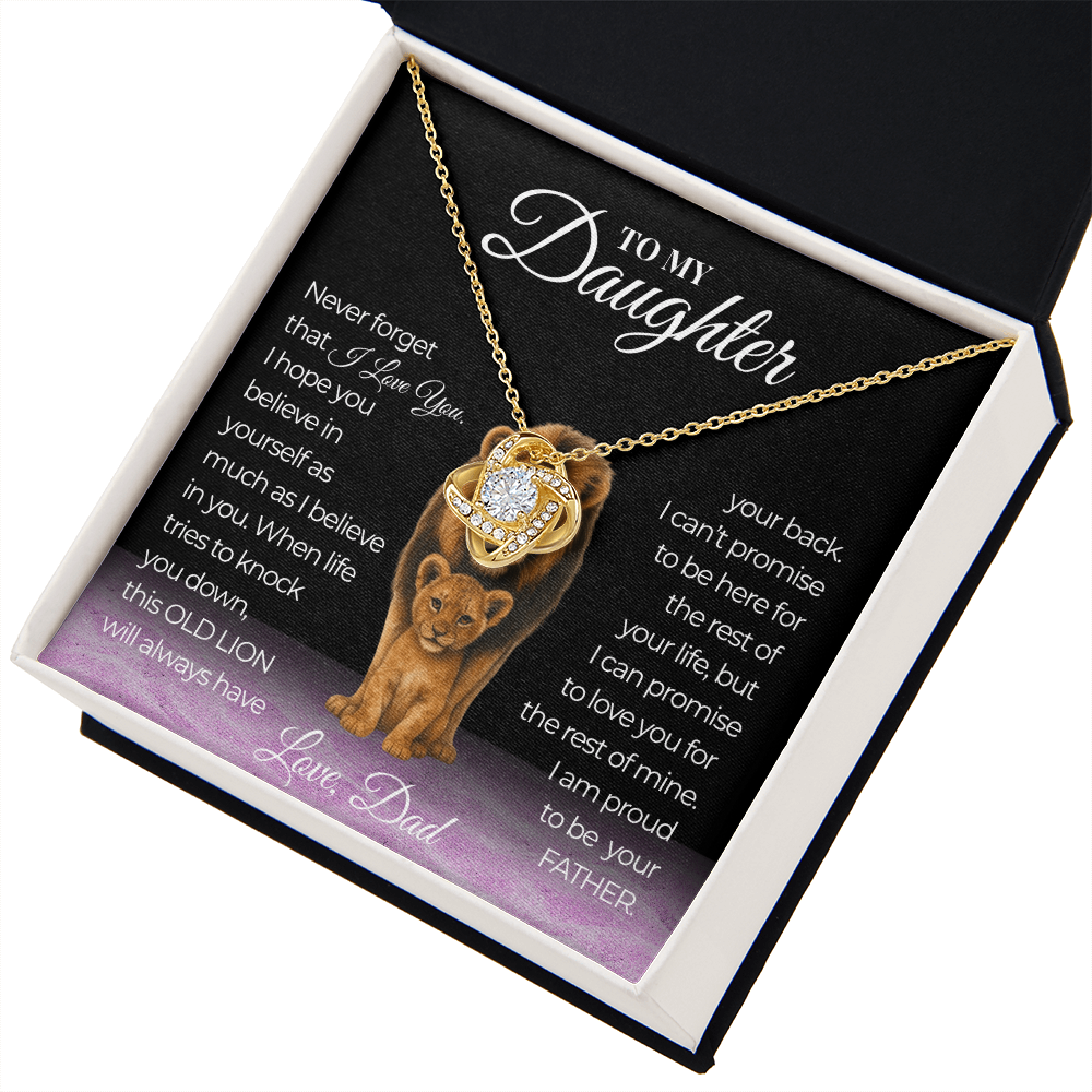 Never Forget That I Love You Love Knot Daughter Necklace Love Dad