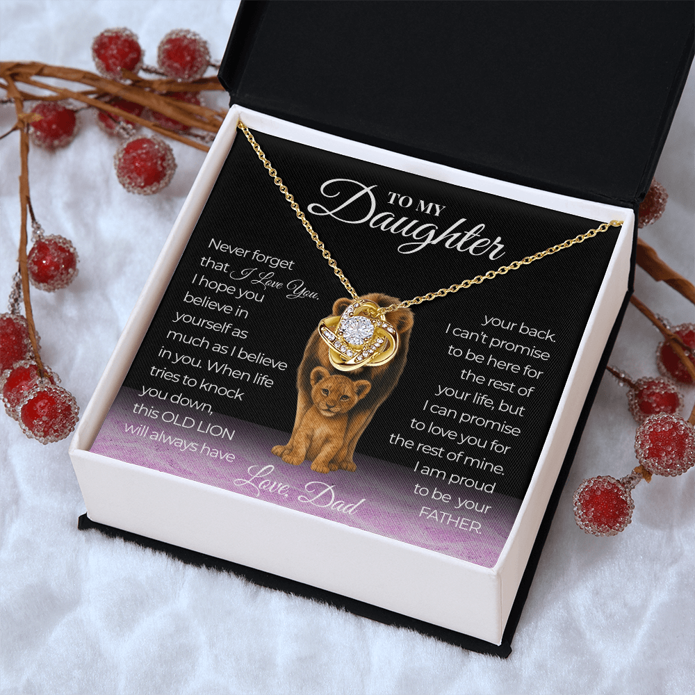 Never Forget That I Love You Love Knot Daughter Necklace Love Dad