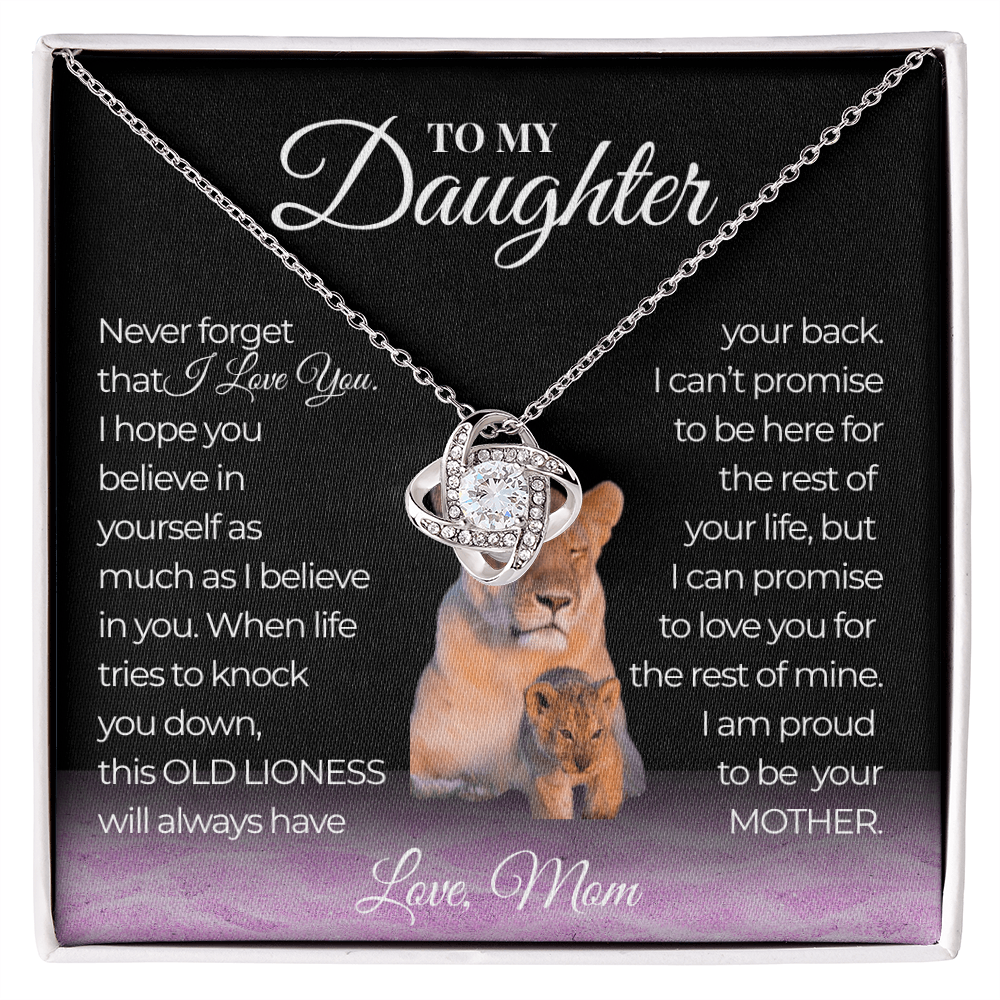 Never Forget That I Love You Love Knot Necklace Mom To Daughter