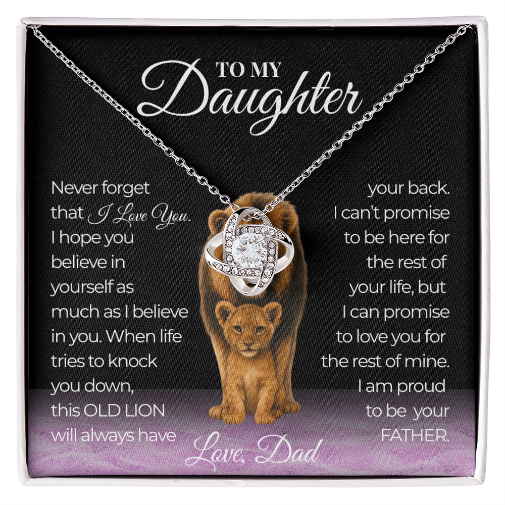 Never Forget That I Love You Love Knot Daughter Necklace Love Dad