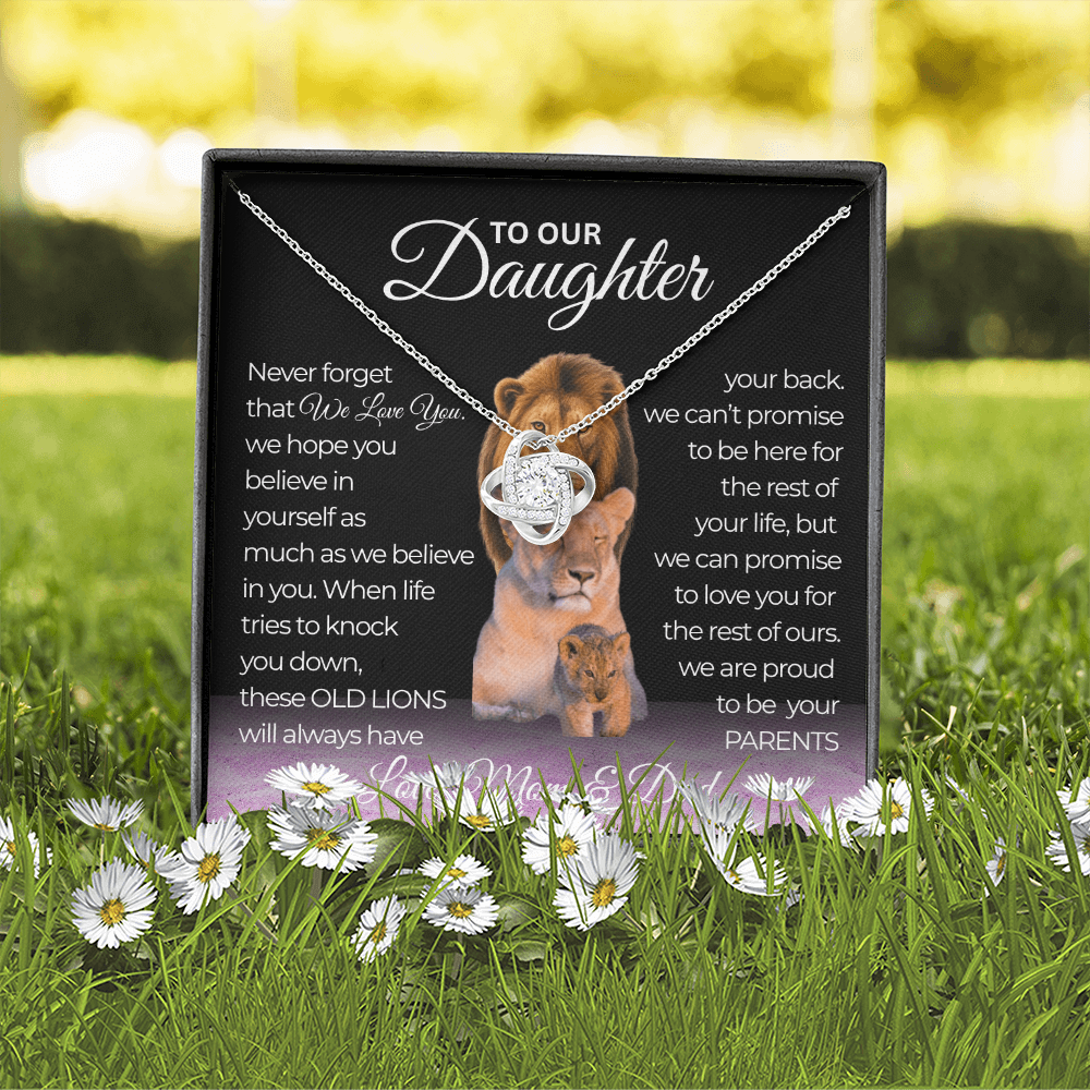 To Our Daughter Never Forget We Love You Love Knot Necklace