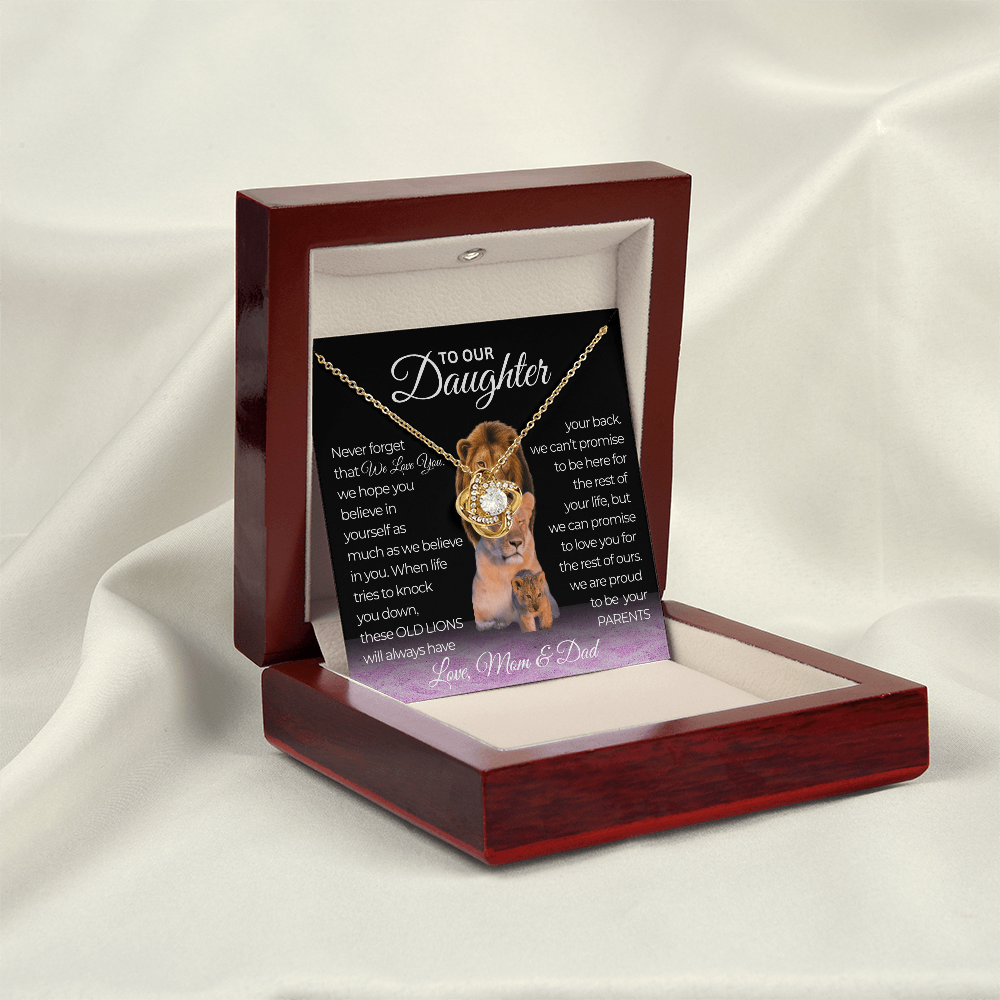 To Our Daughter Never Forget We Love You Love Knot Necklace