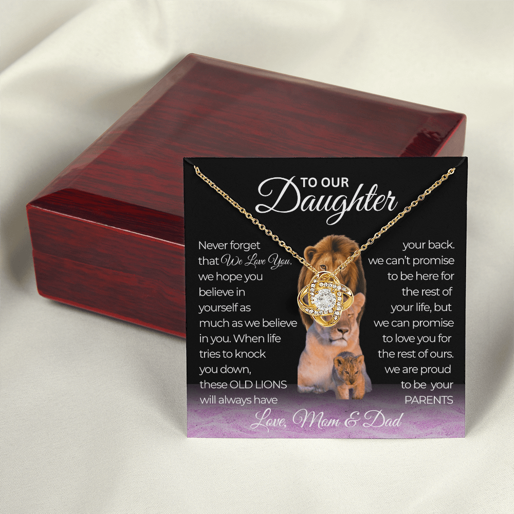 To Our Daughter Never Forget We Love You Love Knot Necklace