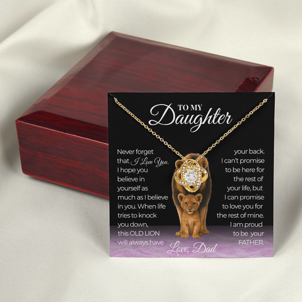 Never Forget That I Love You Love Knot Daughter Necklace Love Dad