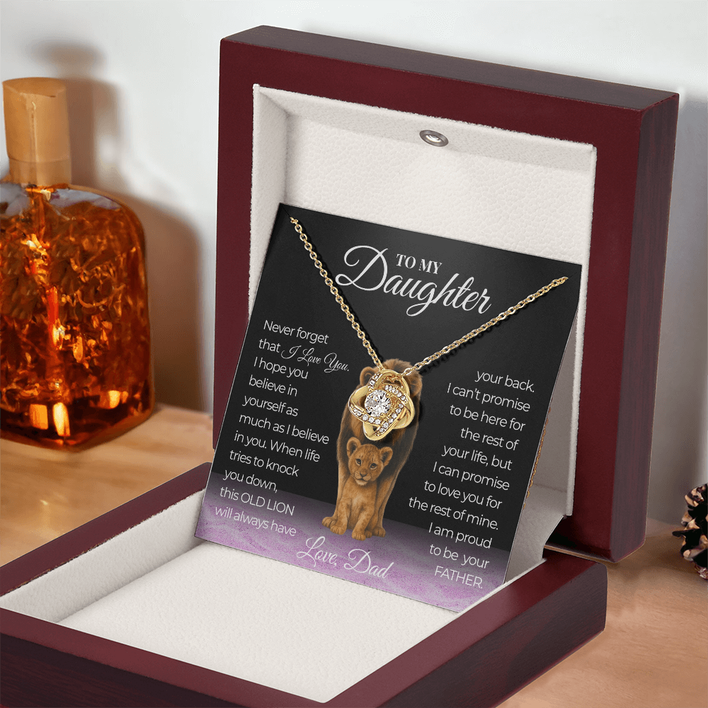Never Forget That I Love You Love Knot Daughter Necklace Love Dad