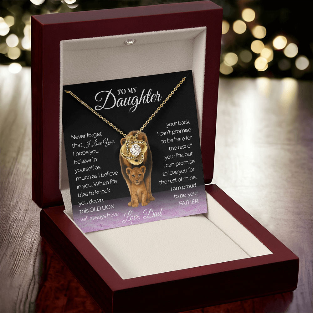 Never Forget That I Love You Love Knot Daughter Necklace Love Dad