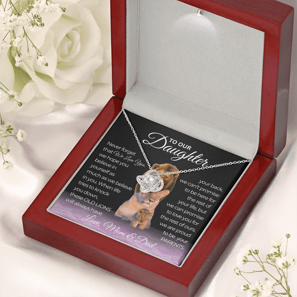 To Our Daughter Never Forget We Love You Love Knot Necklace