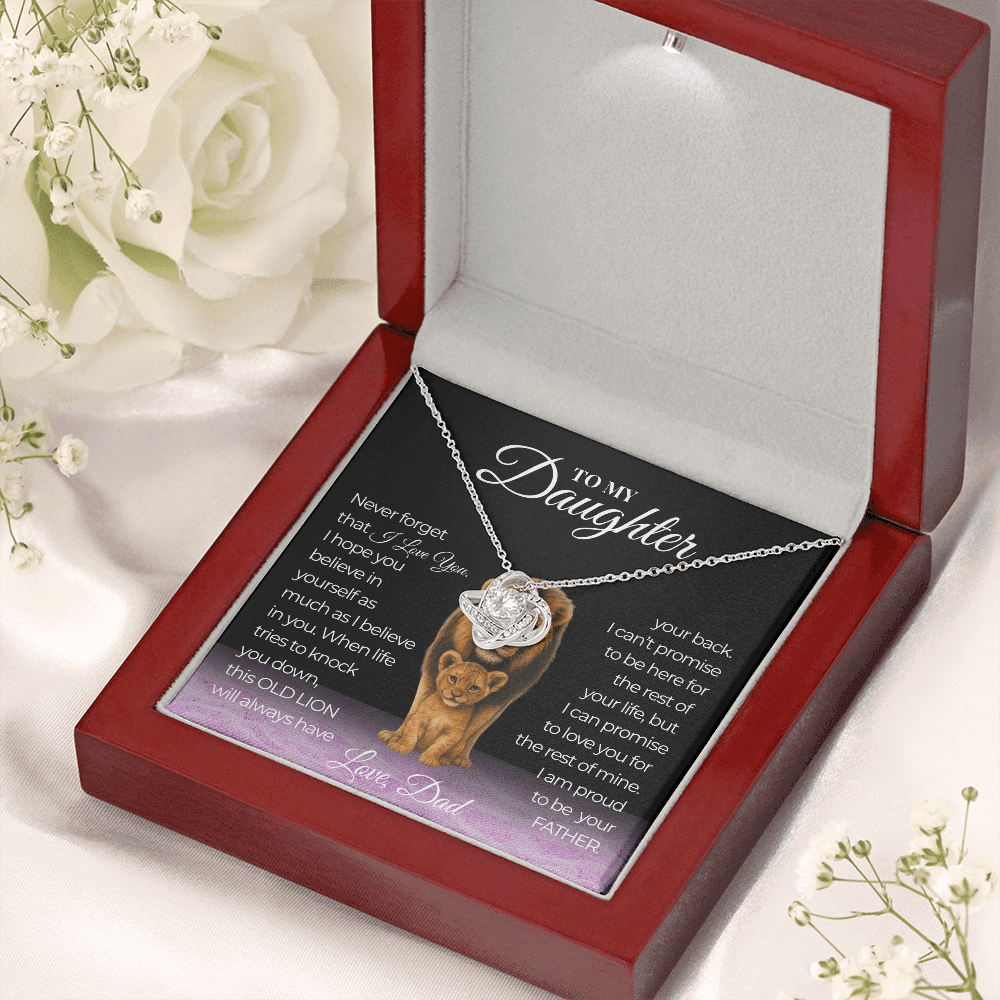 Never Forget That I Love You Love Knot Daughter Necklace Love Dad