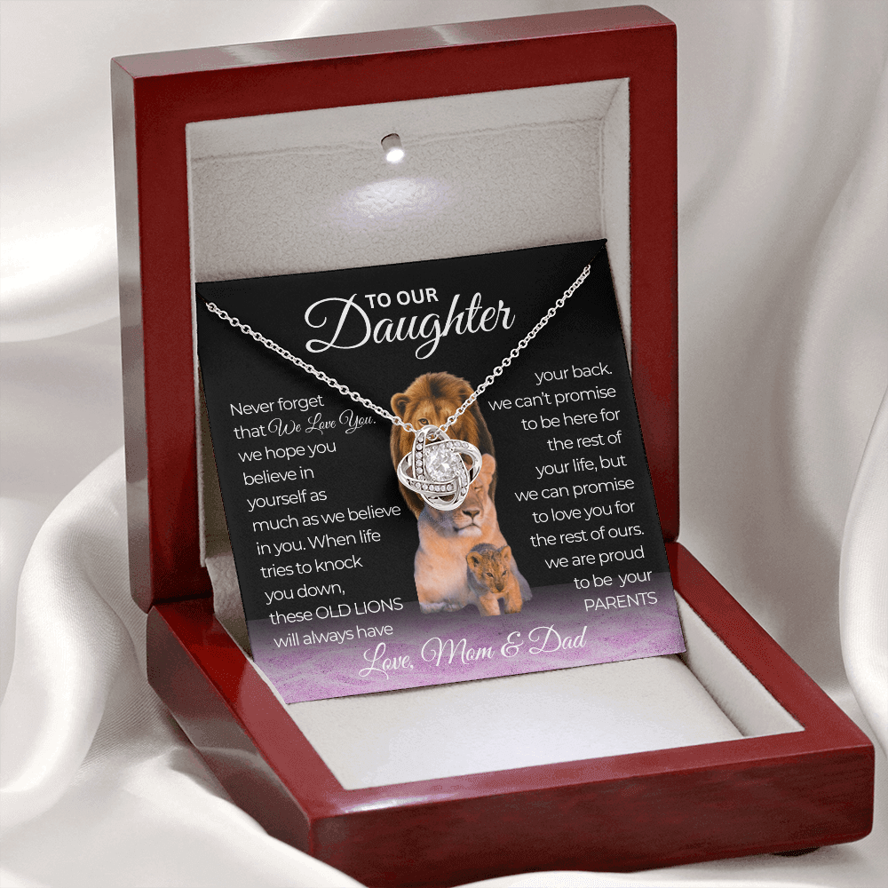 To Our Daughter Never Forget We Love You Love Knot Necklace