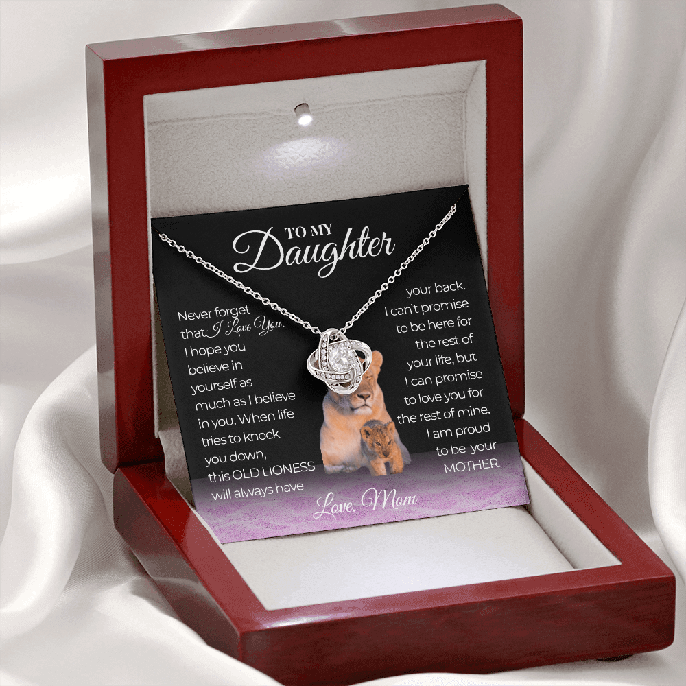 Never Forget That I Love You Love Knot Necklace Mom To Daughter