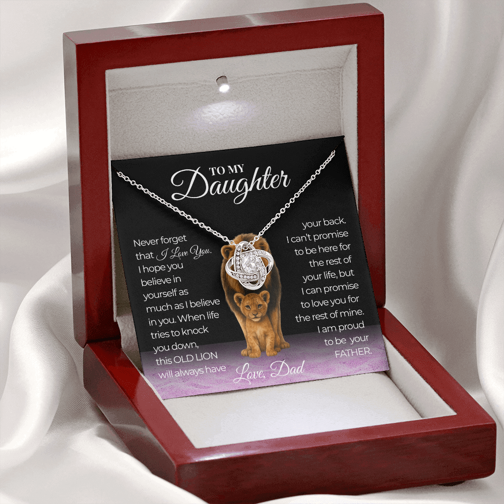 Never Forget That I Love You Love Knot Daughter Necklace Love Dad