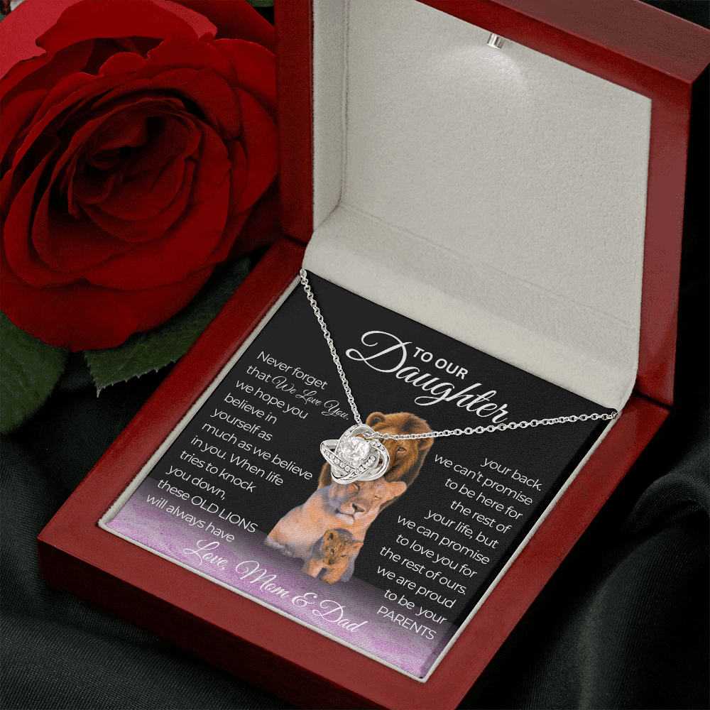 To Our Daughter Never Forget We Love You Love Knot Necklace