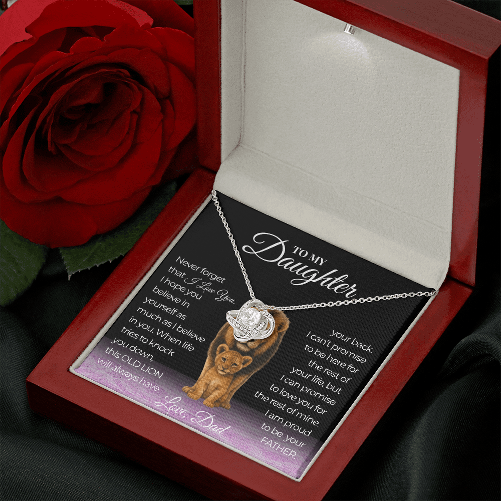 Never Forget That I Love You Love Knot Daughter Necklace Love Dad