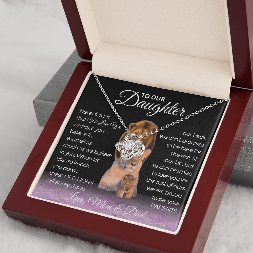 To Our Daughter Never Forget We Love You Love Knot Necklace