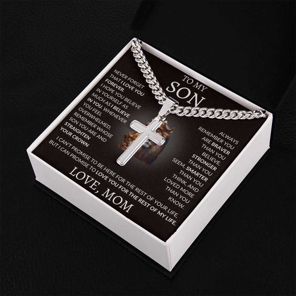 Cuban Link Chain with Artisan Cross Mom To My Son