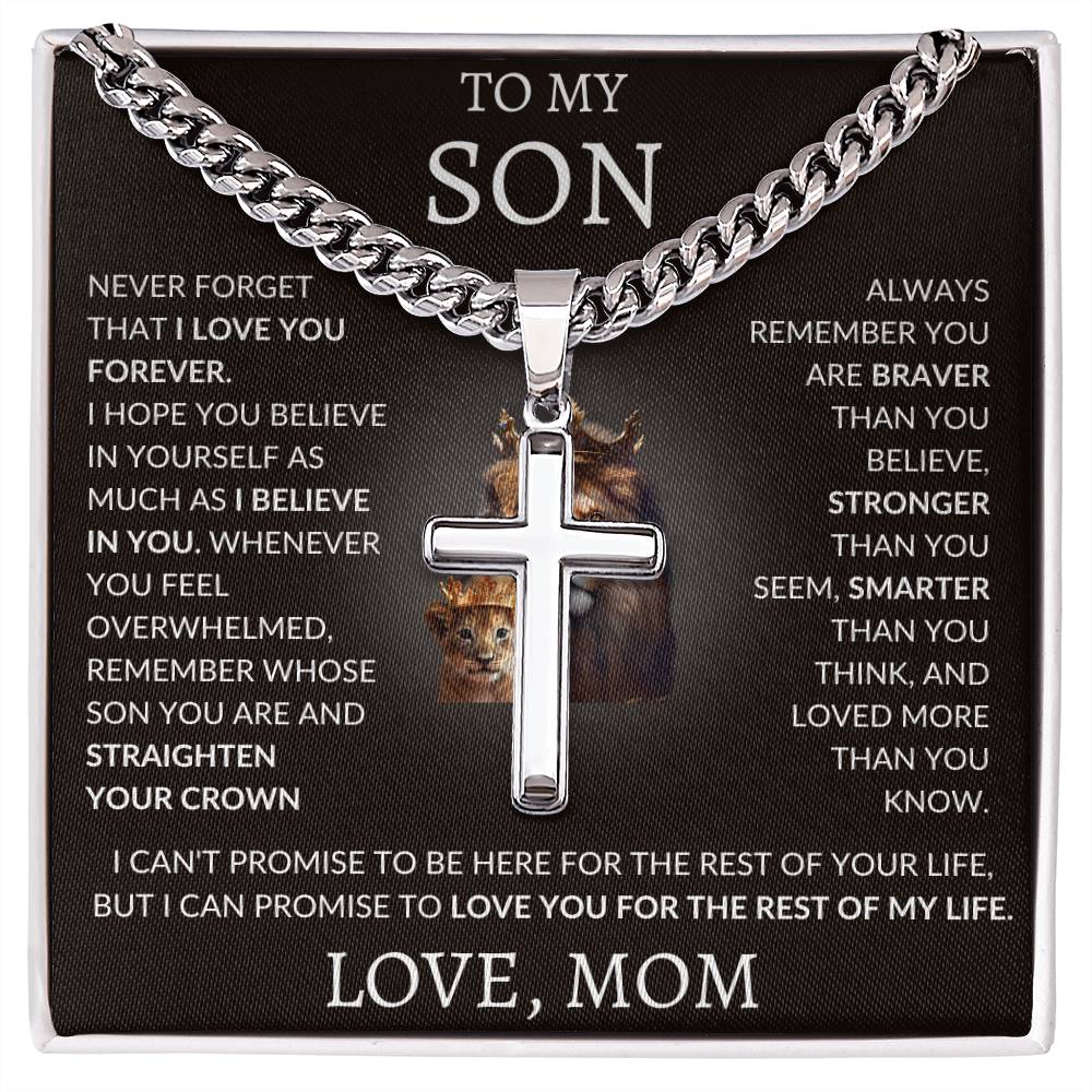 Cuban Link Chain with Artisan Cross Mom To My Son