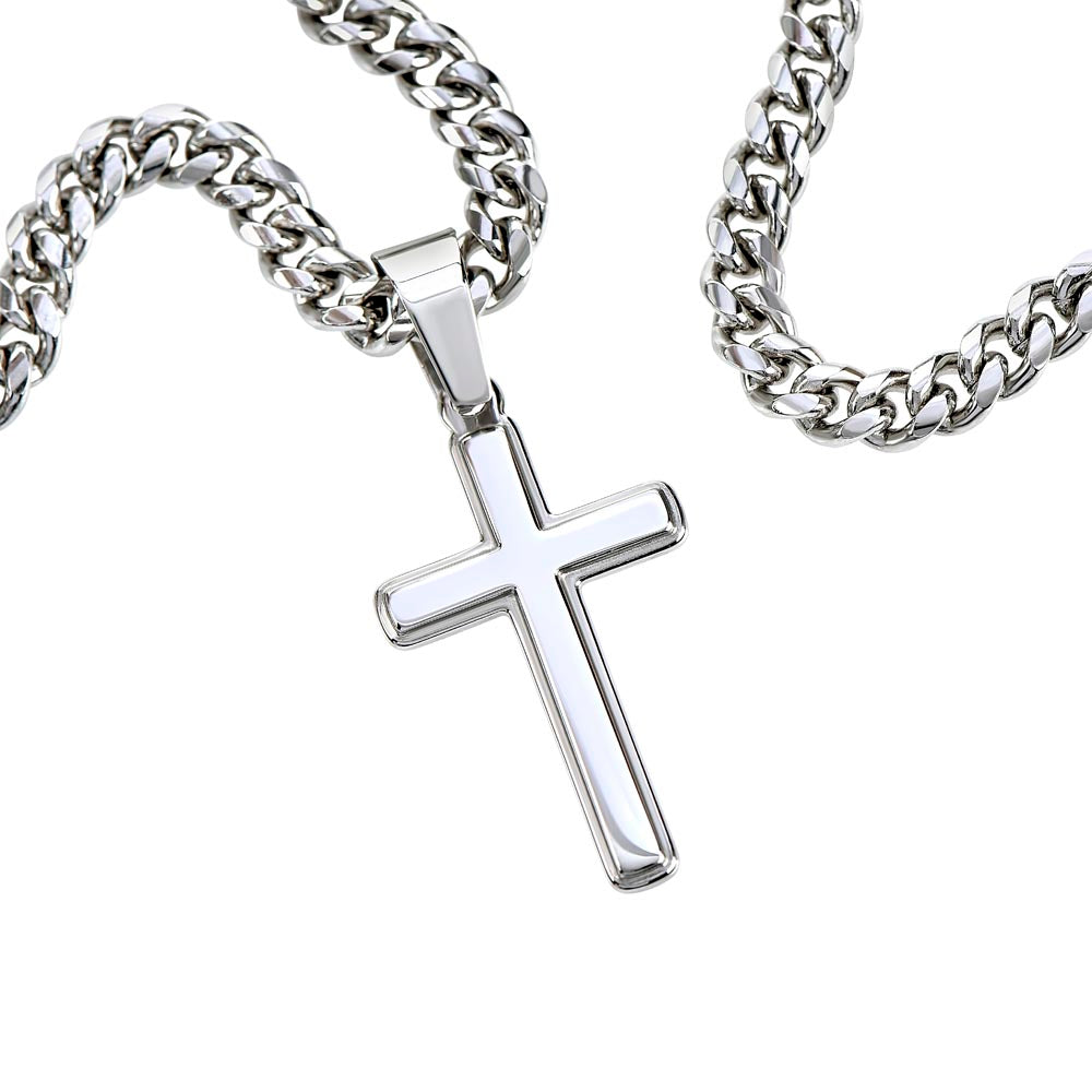 Cuban Link Chain with Artisan Cross Dad To My Son
