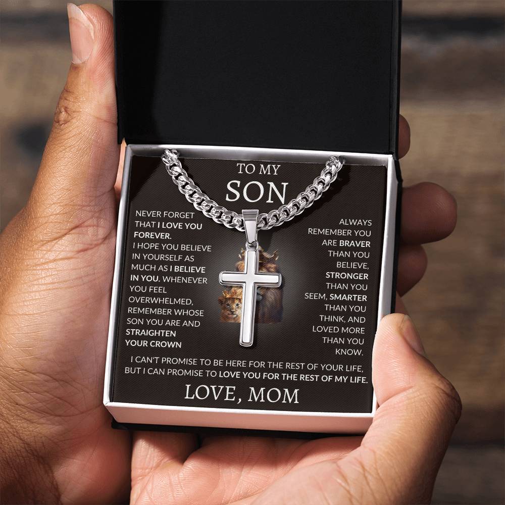 Cuban Link Chain with Artisan Cross Mom To My Son