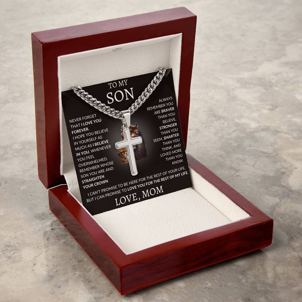 Cuban Link Chain with Artisan Cross Mom To My Son