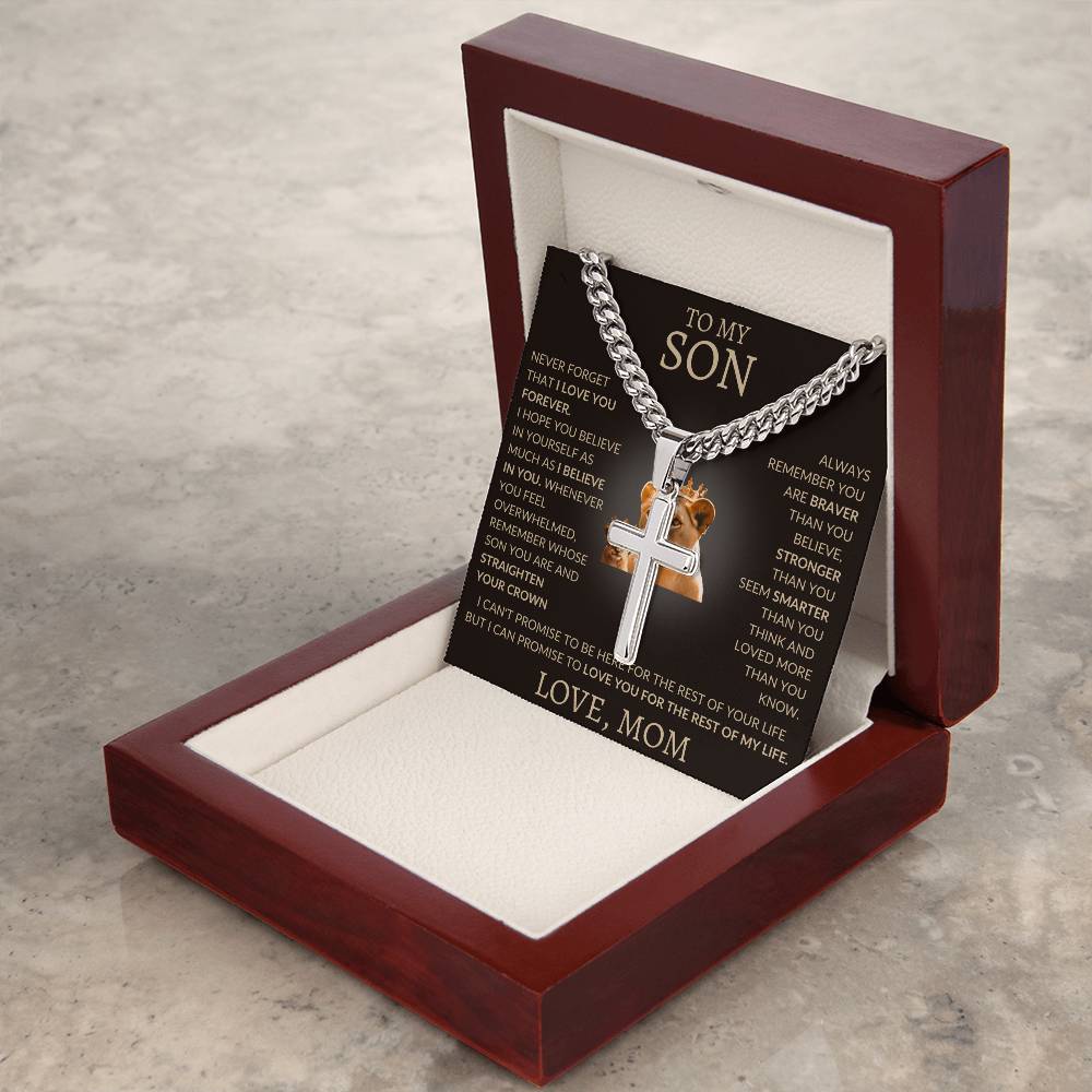 Cuban Link Chain with Artisan Cross Mom To My Son