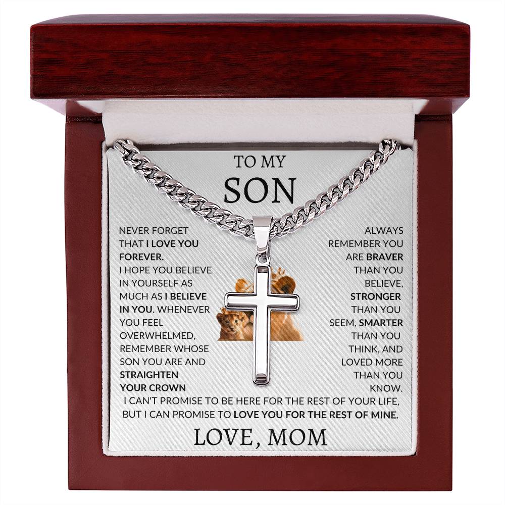 Cuban Link Chain with Artisan Cross Mom To My Son