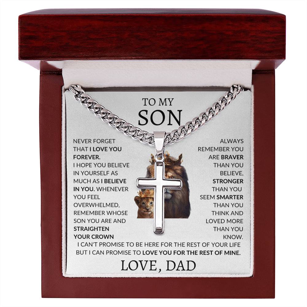 Cuban Link Chain with Artisan Cross Dad To My Son