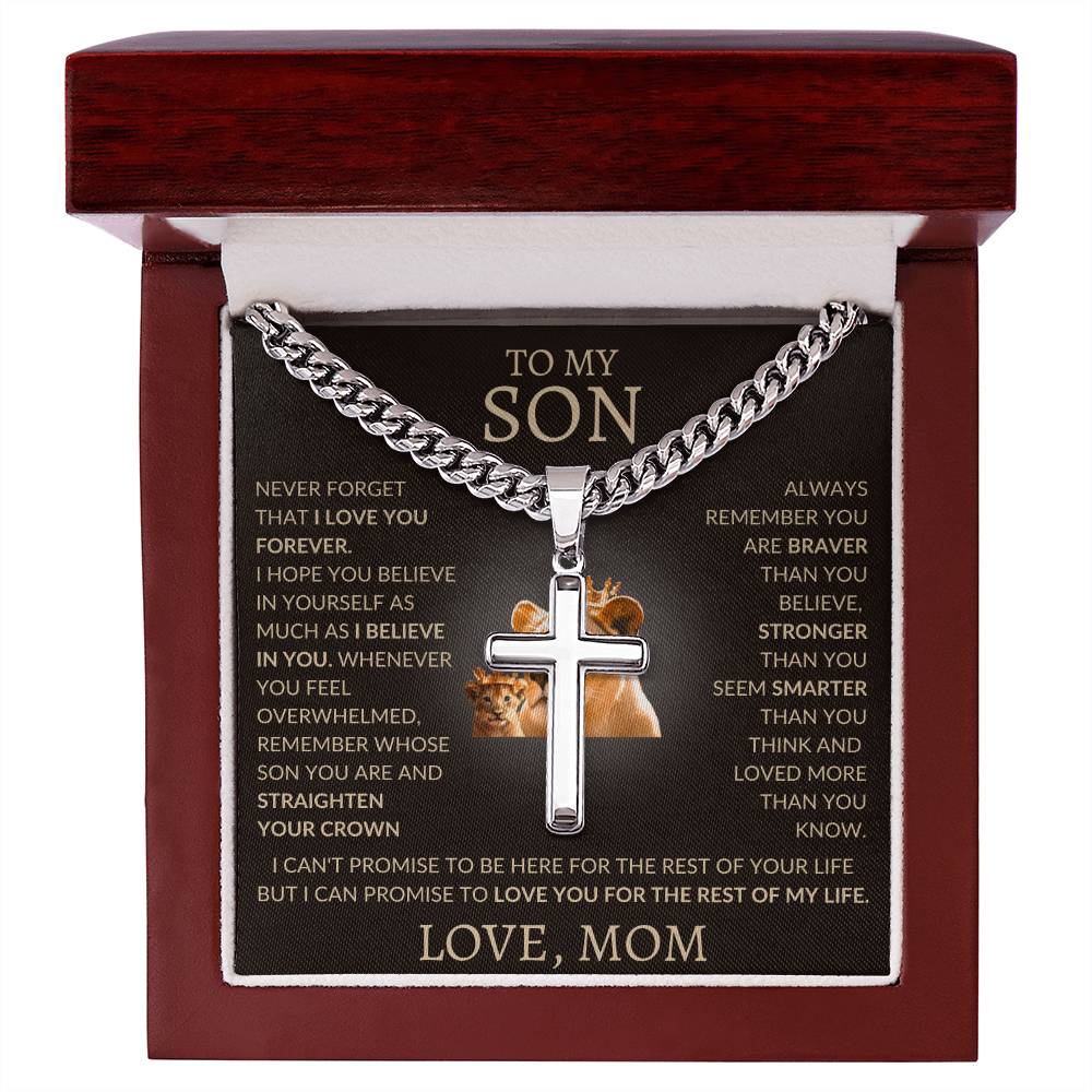 Cuban Link Chain with Artisan Cross Mom To My Son