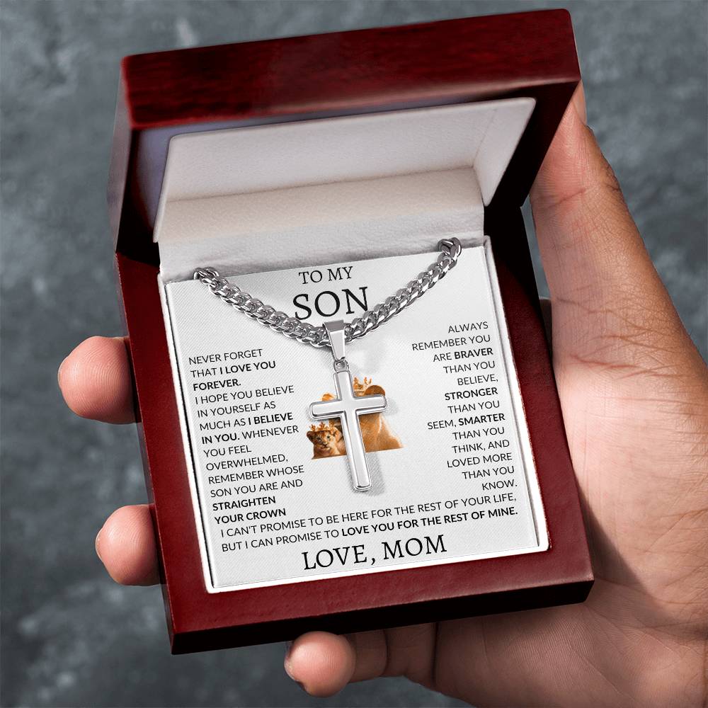 Cuban Link Chain with Artisan Cross Mom To My Son
