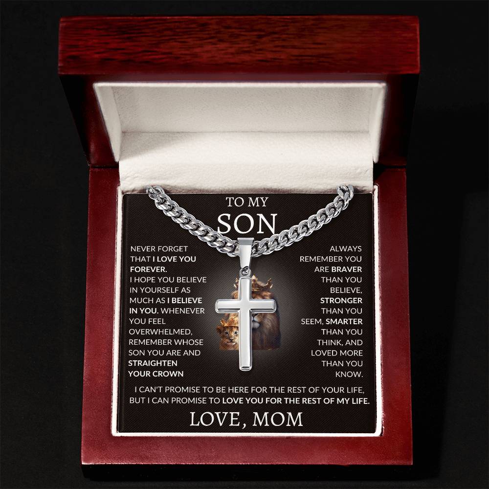 Cuban Link Chain with Artisan Cross Mom To My Son