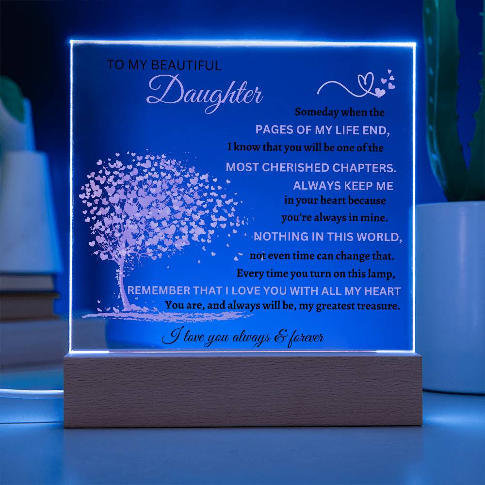 Square Acrylic Plaque To My Beautiful Daughter
