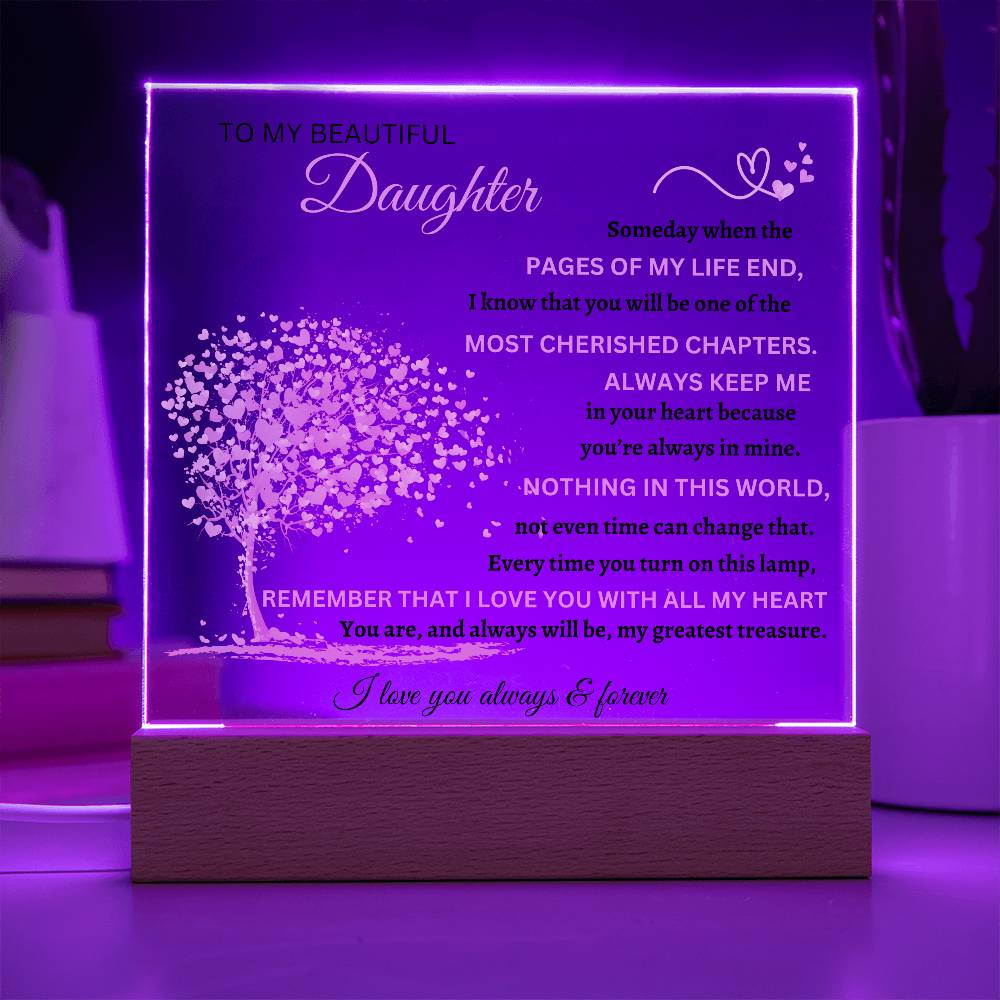 Square Acrylic Plaque To My Beautiful Daughter