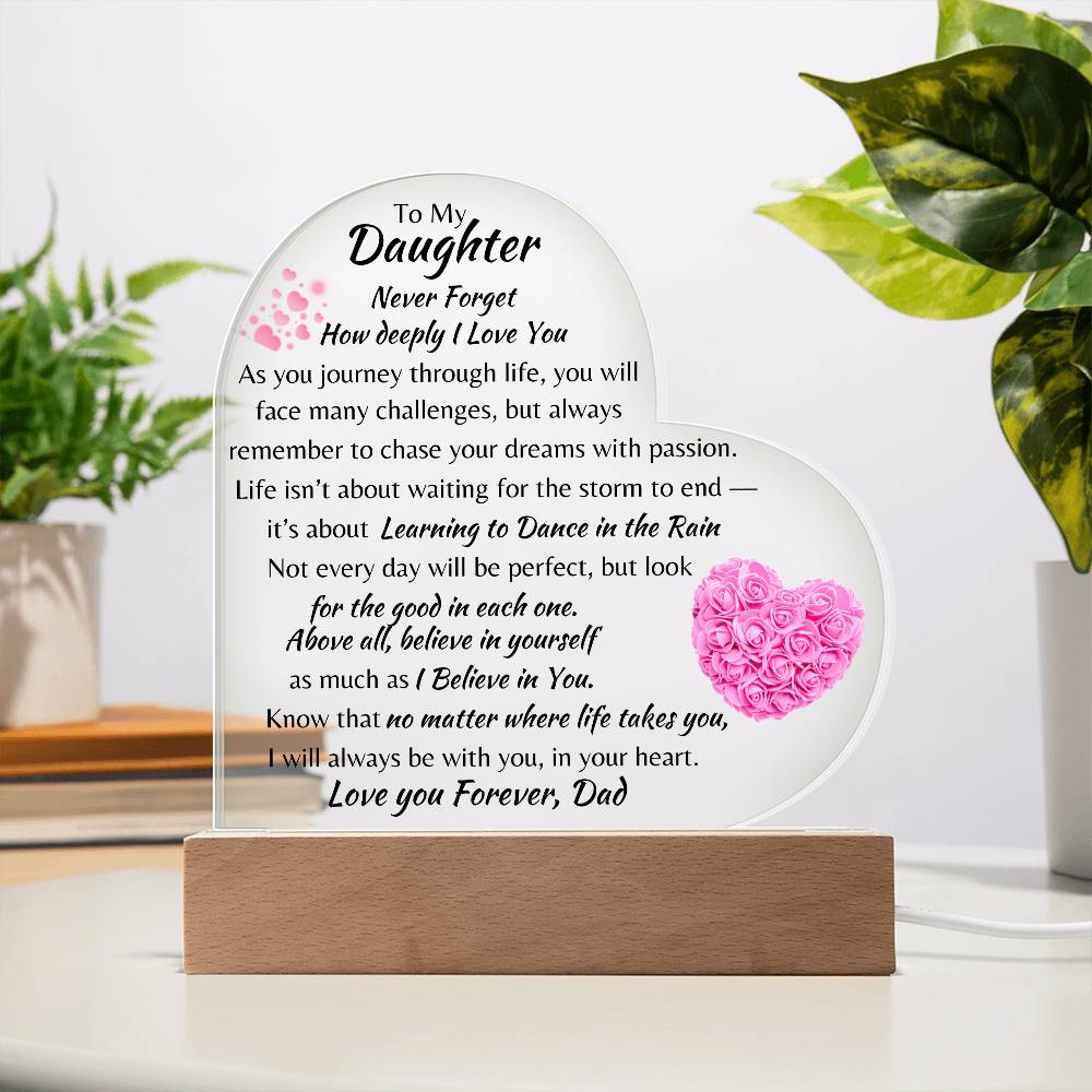 Acrylic Heart Plaque Dad To My Daughter