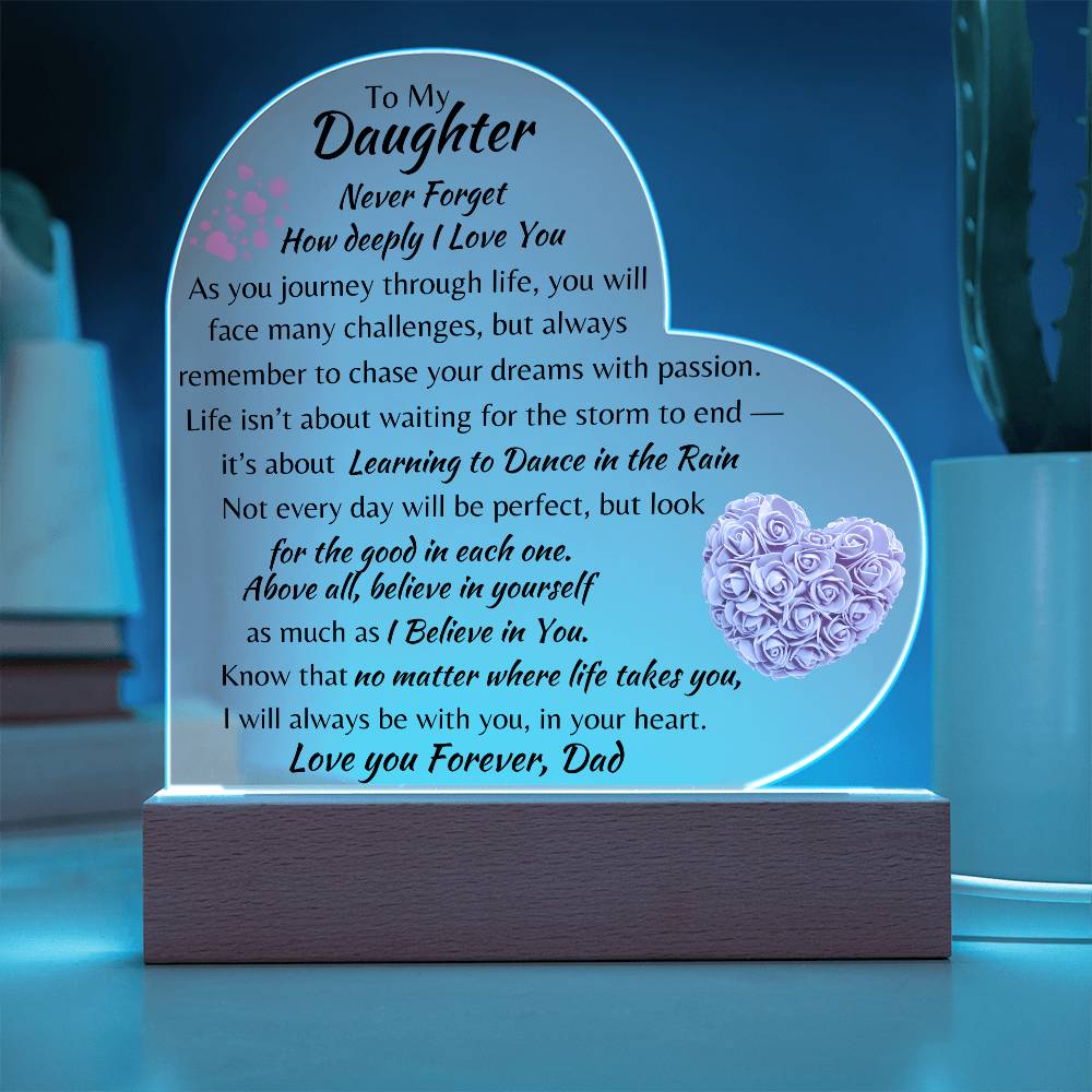 Acrylic Heart Plaque Dad To My Daughter