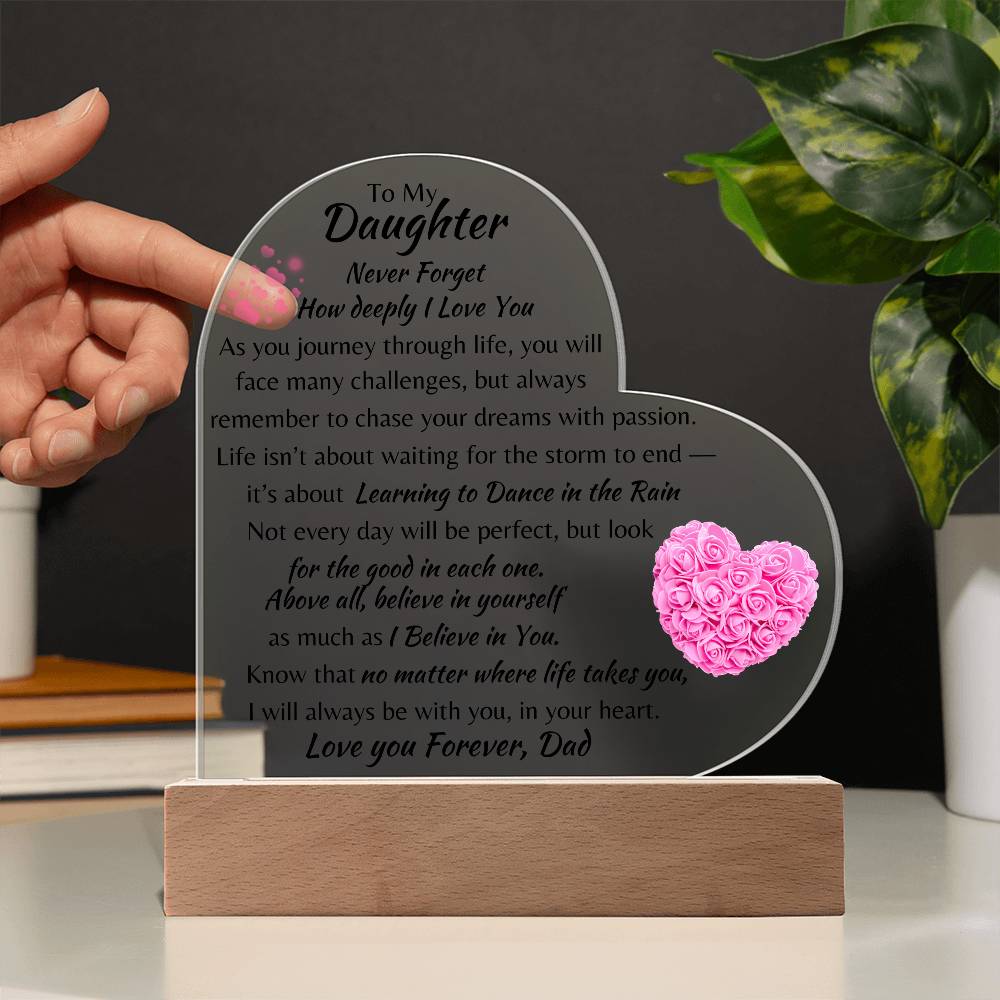 Acrylic Heart Plaque Dad To My Daughter