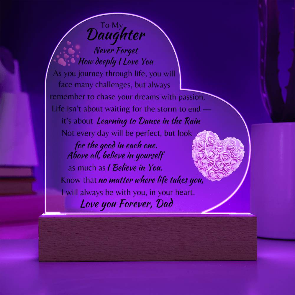 Acrylic Heart Plaque Dad To My Daughter